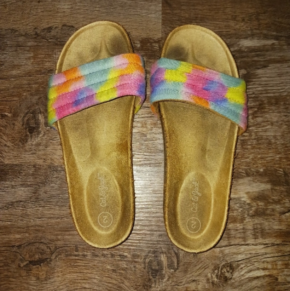 💥3 For $15💥 Girls Tye Dye Footbed Sandals